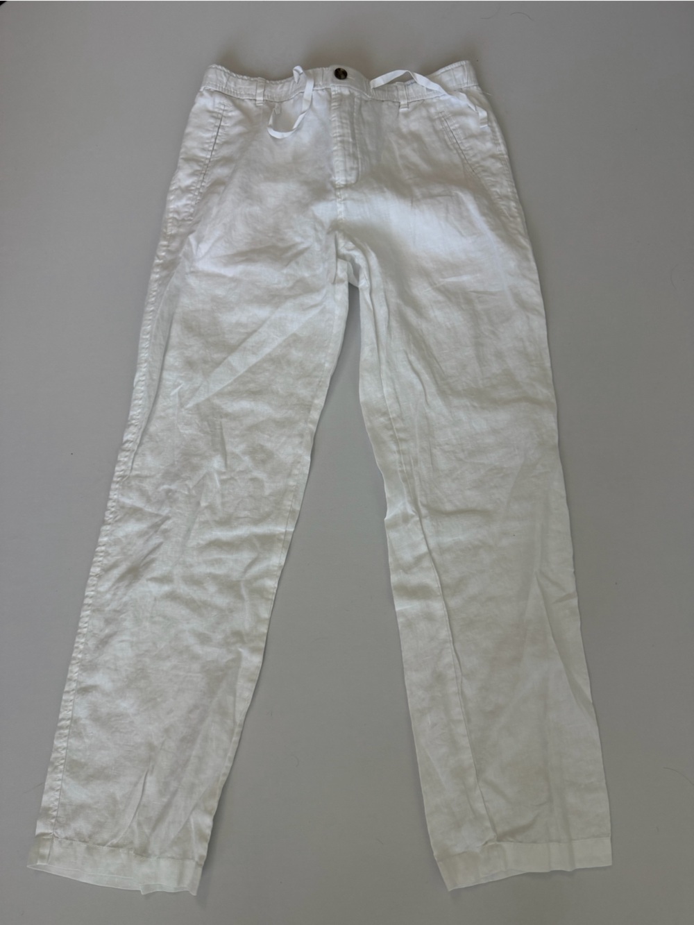 Club Room Luxury Men’s White 100% Linen Pants – Size Medium